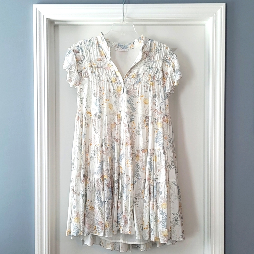 Karlie Vintage Floral Dress - Medium, off-white